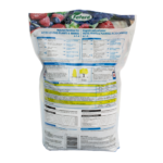 Back of Fafard natural fertilizer bag for acid-loving plants and berries, showing instructions and ingredients. 4-1-4 formula.