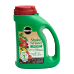 Green Miracle-Gro Shake 'n Feed container for tomatoes and vegetables, 4.5 lb.